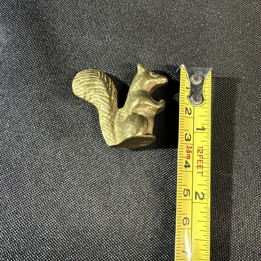 Miniature Brass Dollhouse Decor Lot 3 Squirrel Vase Candle Holder Collectibles
